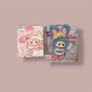 UCC Sweet Dreams series Blue & Pink Bunny Plush Keychain- whisweet